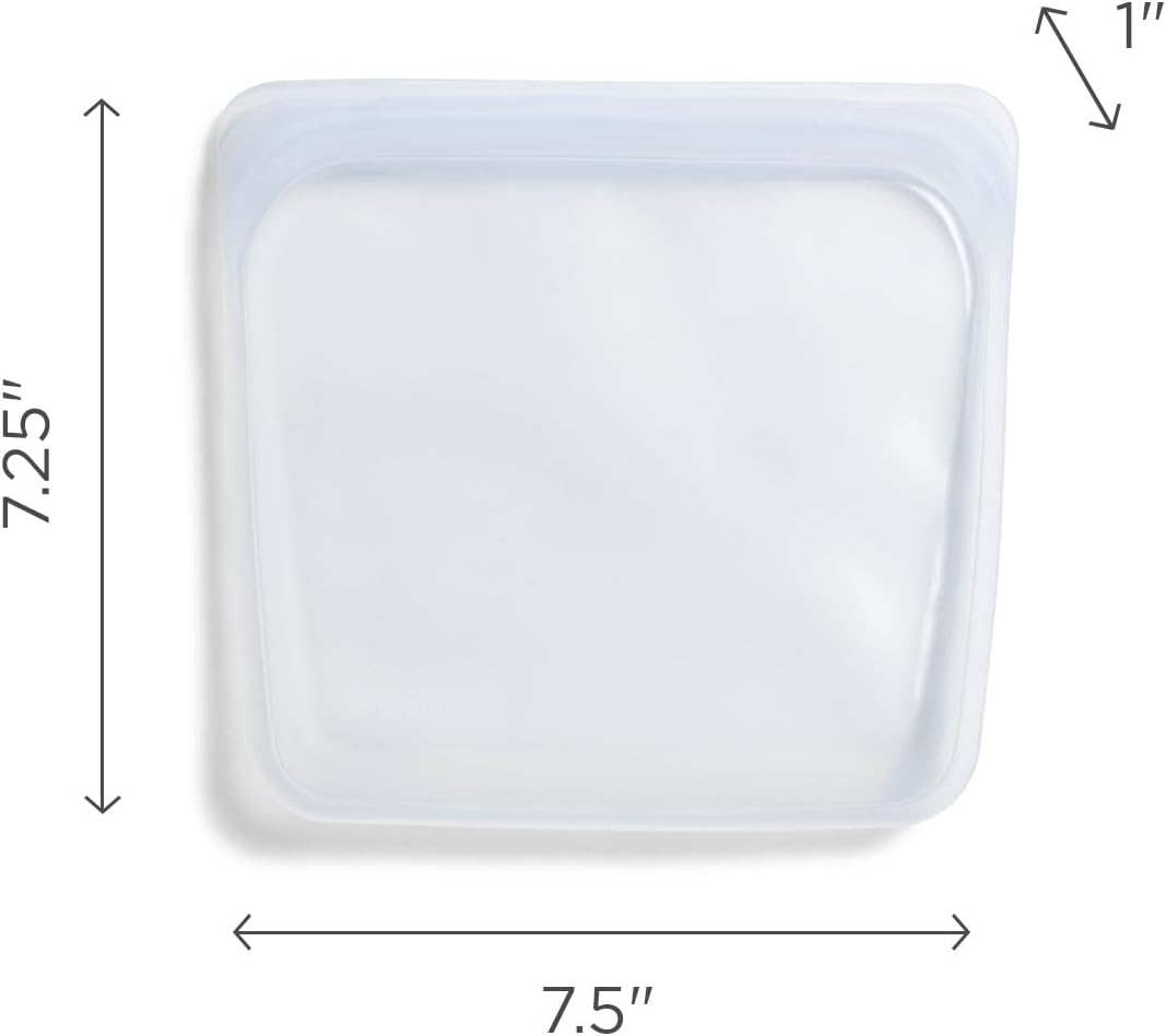 Stasher Platinum Silicone Food Grade Reusable Storage Bag, Amethyst (Sandwich) | Reduce Single-Use Plastic | Cook, Store, Sous Vide, or Freeze | Leakproof, Dishwasher-Safe, Eco-friendly | 28 Oz