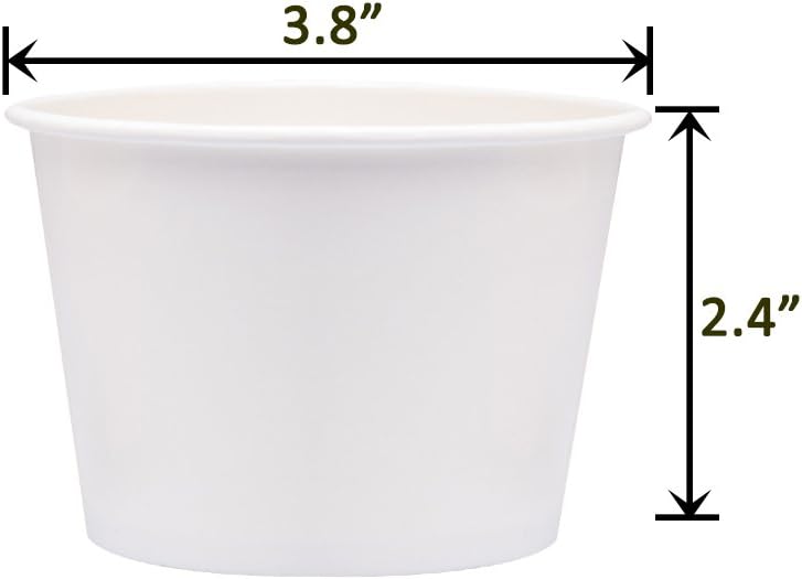 Paper Ice Cream Cups, Paper Hot/Cold Soup Cups - 100 Count Cups (White) (12 oz)