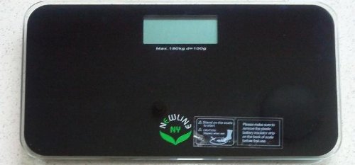 NewlineNY Black Mini Bathroom Scale + Travel Slip Case SBB-0718MBK+101BG