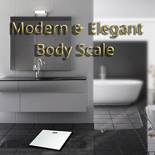 Moss & Stone Silver Digital Bathroom Scale for Body Weight, Smart Step-On Technology, Backlit LCD Display, High Accuracy Weight Scale 400lb/180kg, Glass Slim Design, Auto On/Off, Home Use