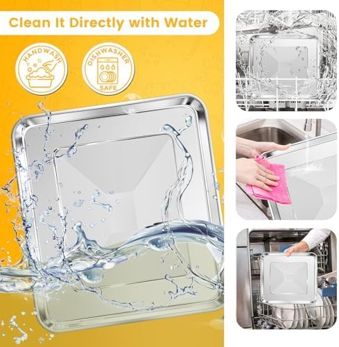 Air Fryer Tray Replacement for Cuisinart TOA-60 TOA-65 TOA-70 Toaster Air Fryer Convection Oven, 12.2 * 11'' Non-stick Mesh Air Fryer Steel Basket Wire Rack Accessories Parts, Dishwasher Safe