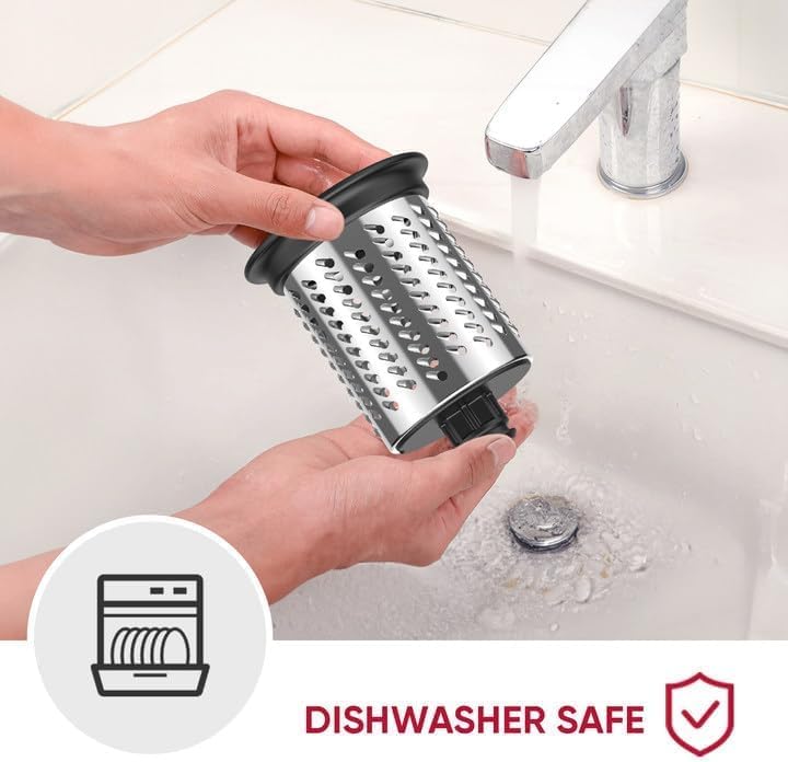 Stainless Steel Slicer Shredder Attachment for KitchenAid Stand Mixer, Salad Machine with Vegetable Slicer, Salad Maker, Grinding Powder, Cheese Grater by Cofun