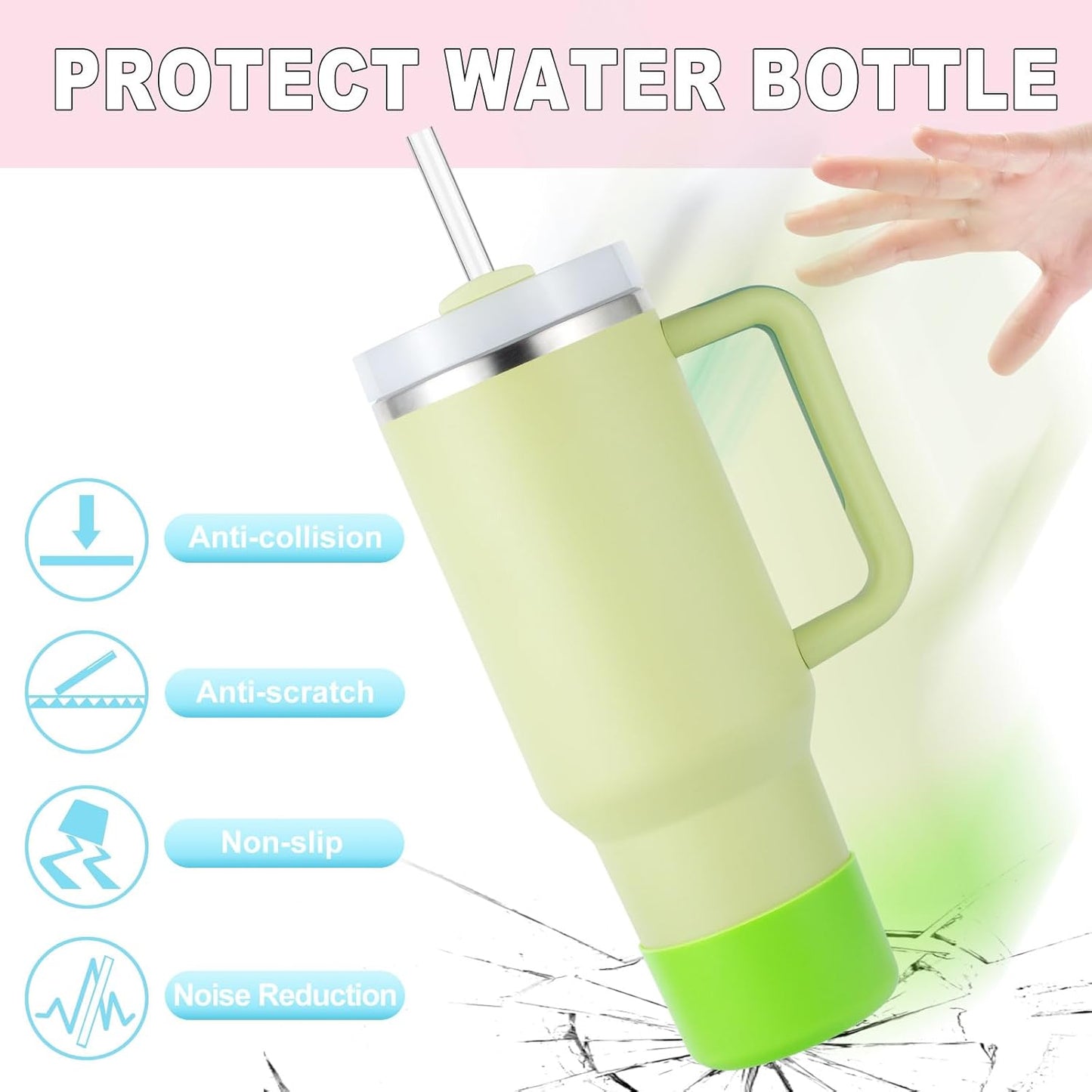 Silicone Boot for Hydro Flask 12-40 OZ Water Bottle, Boot for Stanley Cup 40 30 OZ, Bottom Boots for Hydroflask Sports Water Bottles, Silicone Bottom Cover Sleeve