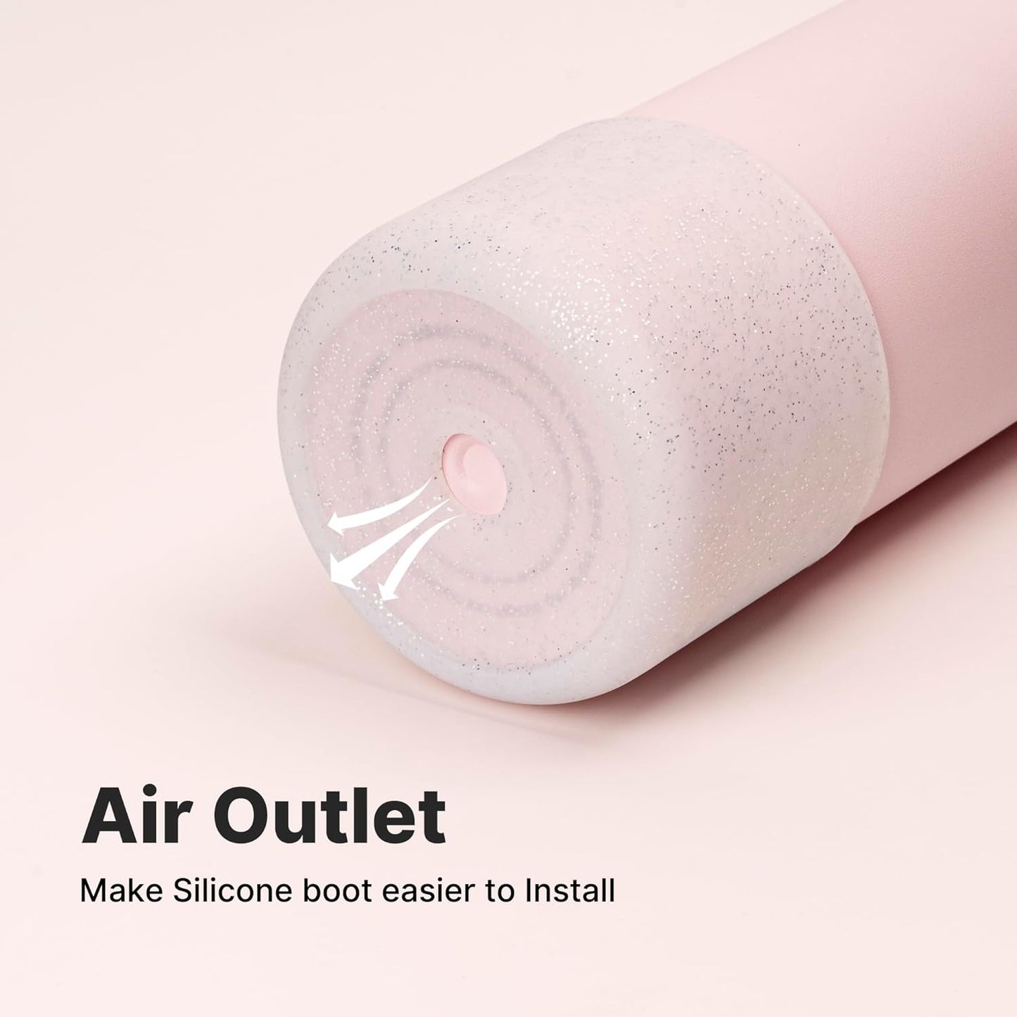 Silicone Boot for Owala 24 oz Water Bottles, Anti-Slip Protective Sleeve for Owala Twist & FreeSip & Flip Stainless Steel Water Bottle, Boot Bottom Base for Owala (Glitter White)