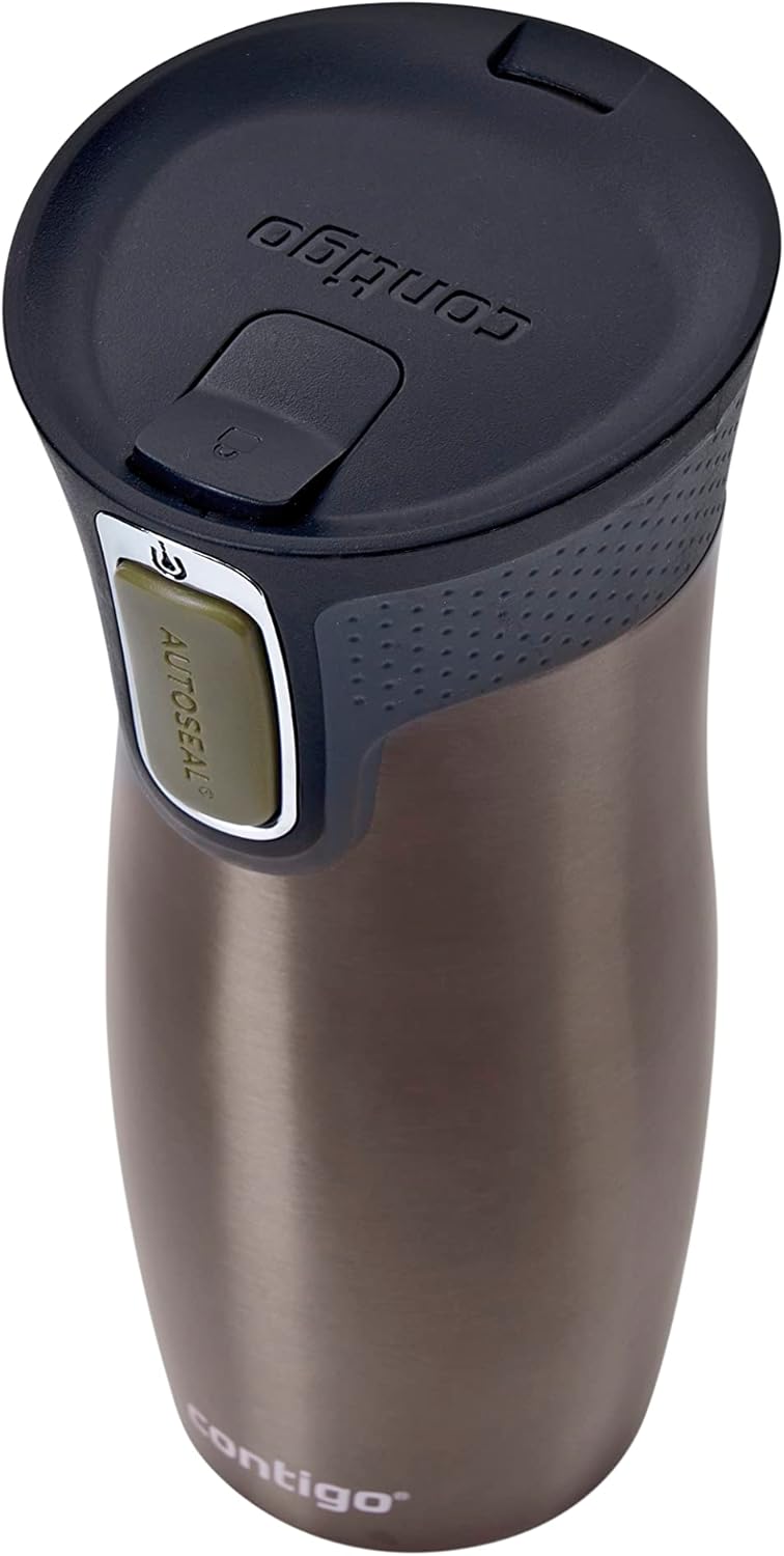 Contigo West Loop Autoseal Travel Mug, Stainless Steel Thermal Mug, Vacuum Flask, Leakproof Tumbler, Coffee Mug with BPA-Free Easy-Clean Lid
