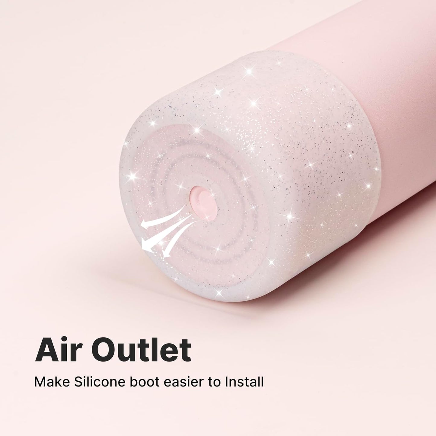 Silicone Boot for Owala 14/16 oz Water Bottle, Anti-Slip Protective Sleeve for Owala 12 oz Kids Tumbler, Boot Bottom Base fit Flip 14 oz Insulated Stainless-Steel Water Bottle (Glitter White)