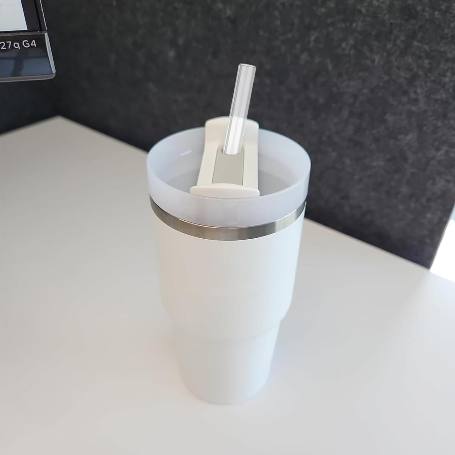 Replacement Straw for Stanley Cup 20 oz 14 oz, 6 Pcs Reusable Long Clear Straw with Clear Brush for Stanley Cup Accessories, Dishwasher Safe and BPA Free