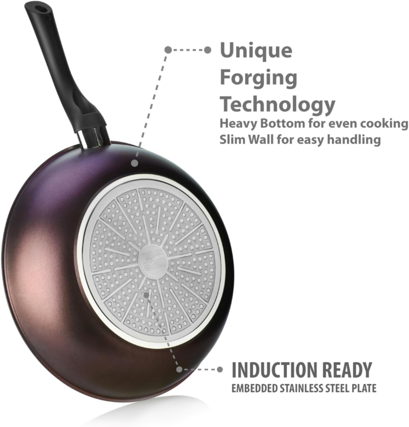 TECHEF - Art Pan 12" Wok/Stir-Fry Pan, Coated 5 times with Teflon Select Non-Stick Coating (PFOA Free) - Made in Korea