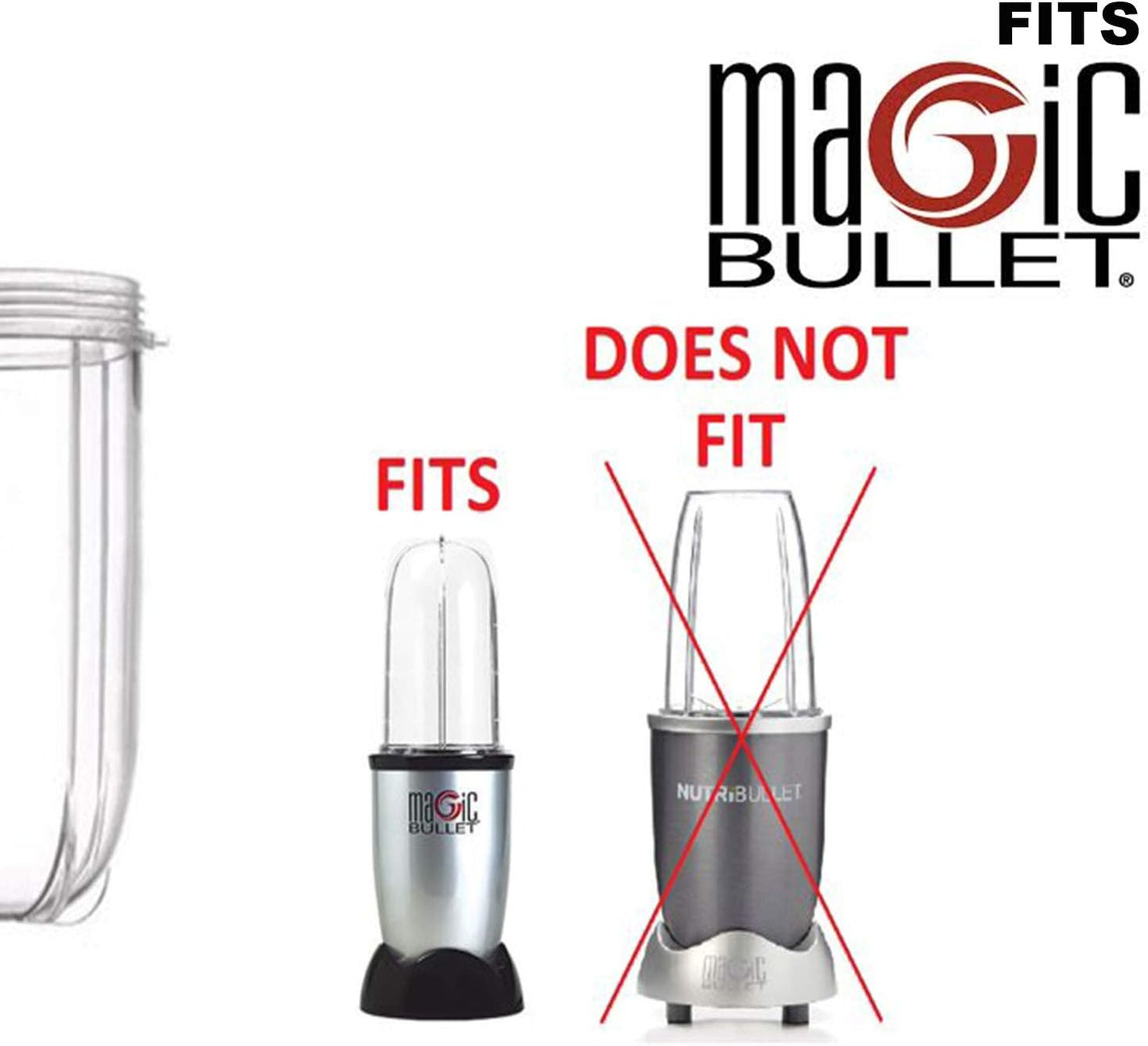 16oz Cups 6 Piece Set - 3 Replacement Cups WITH LIDS for Magic Bullet Blender LIDS INCLUDED