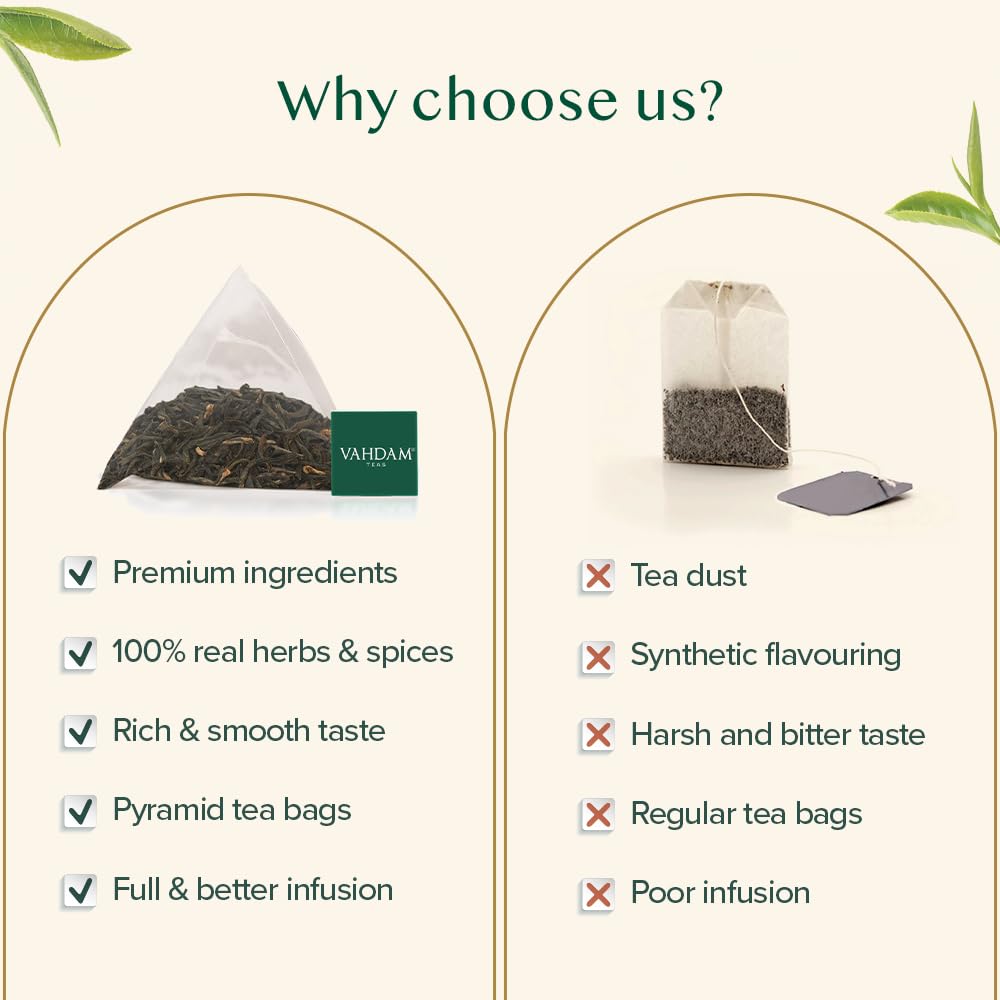 VAHDAM, Darjeeling Black Tea Bags (100 Count) High Caffeine, Non GMO, Gluten Free | Smooth & Sweet Tea With Distinguished Fruity Notes | Full Bodied