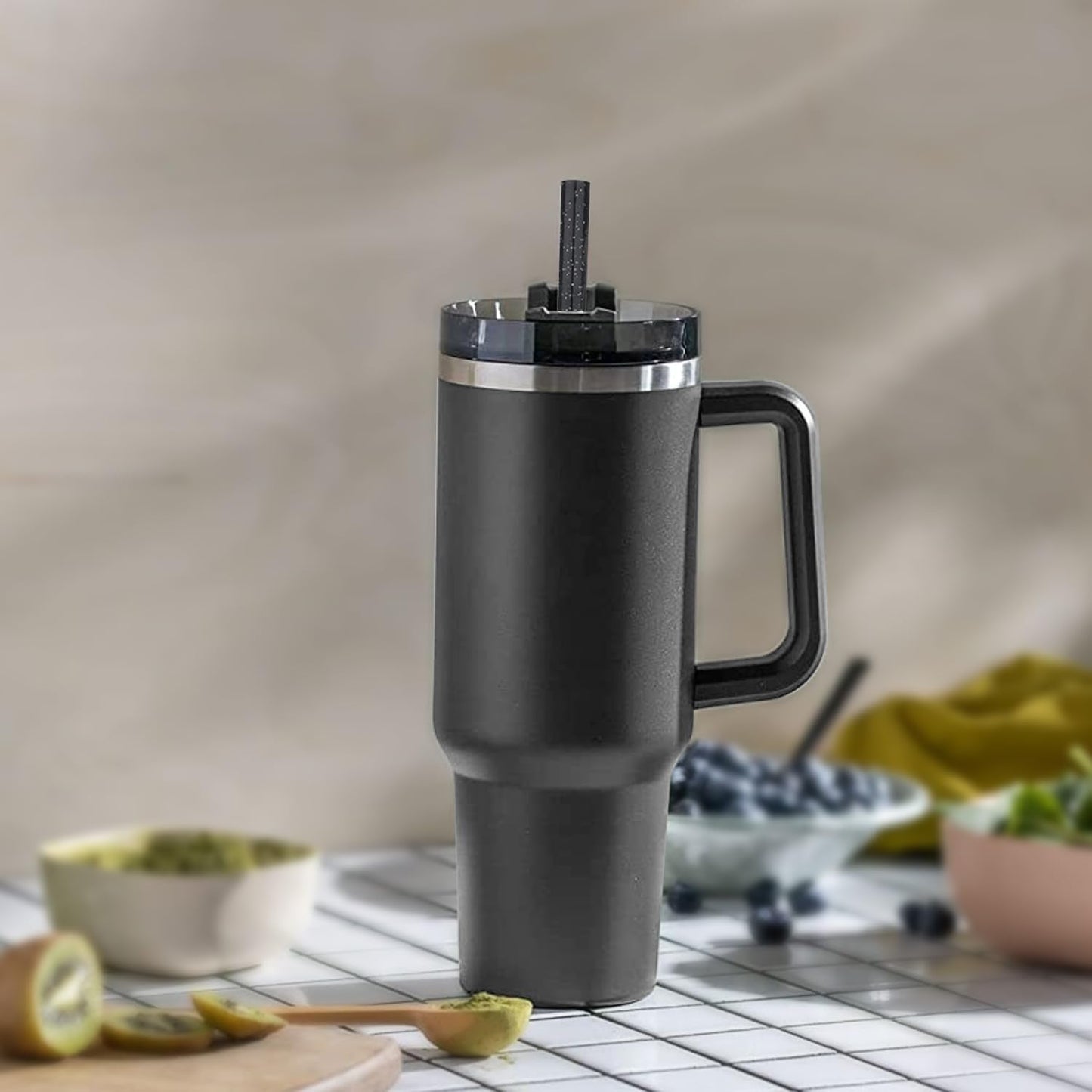 Replacement Straw for Stanley Cup 40 oz 30 oz 64 oz Tumbler, 10 Pack 12.13-In Long Reusable Straw with Cleaning Brush, Color, Dishwasher Safe, Plastic Straw for stanley cup accessories