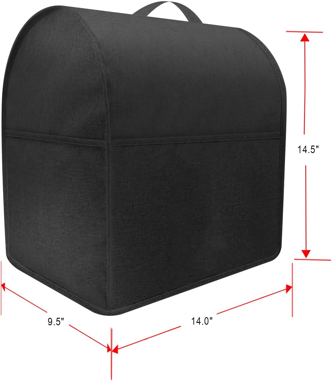 Stand Mixer Dust-proof Cover for KitchenAid Mixer,Multi Pockets for Various Kitchen Appliance Accessories,Water-resistant,Easy Cleaning (Black(New style), Fit for Tilt Head 4.5-5 Quart)