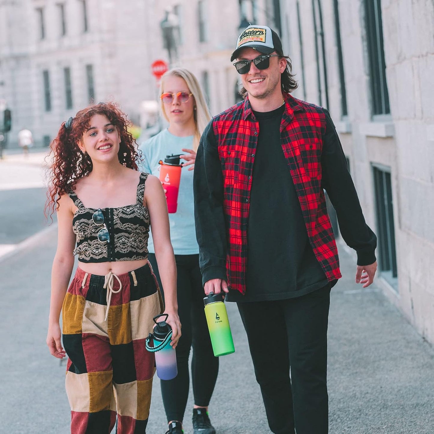 Farsea Insulated Water Bottle With Paracord Handle, Protective Silicone Boot and 2 Lids (Straw Lid & Spout Lid), Stainless Steel Water Bottle Wide Mouth, Double Wall Sweat-Proof BPA-Free,12 oz