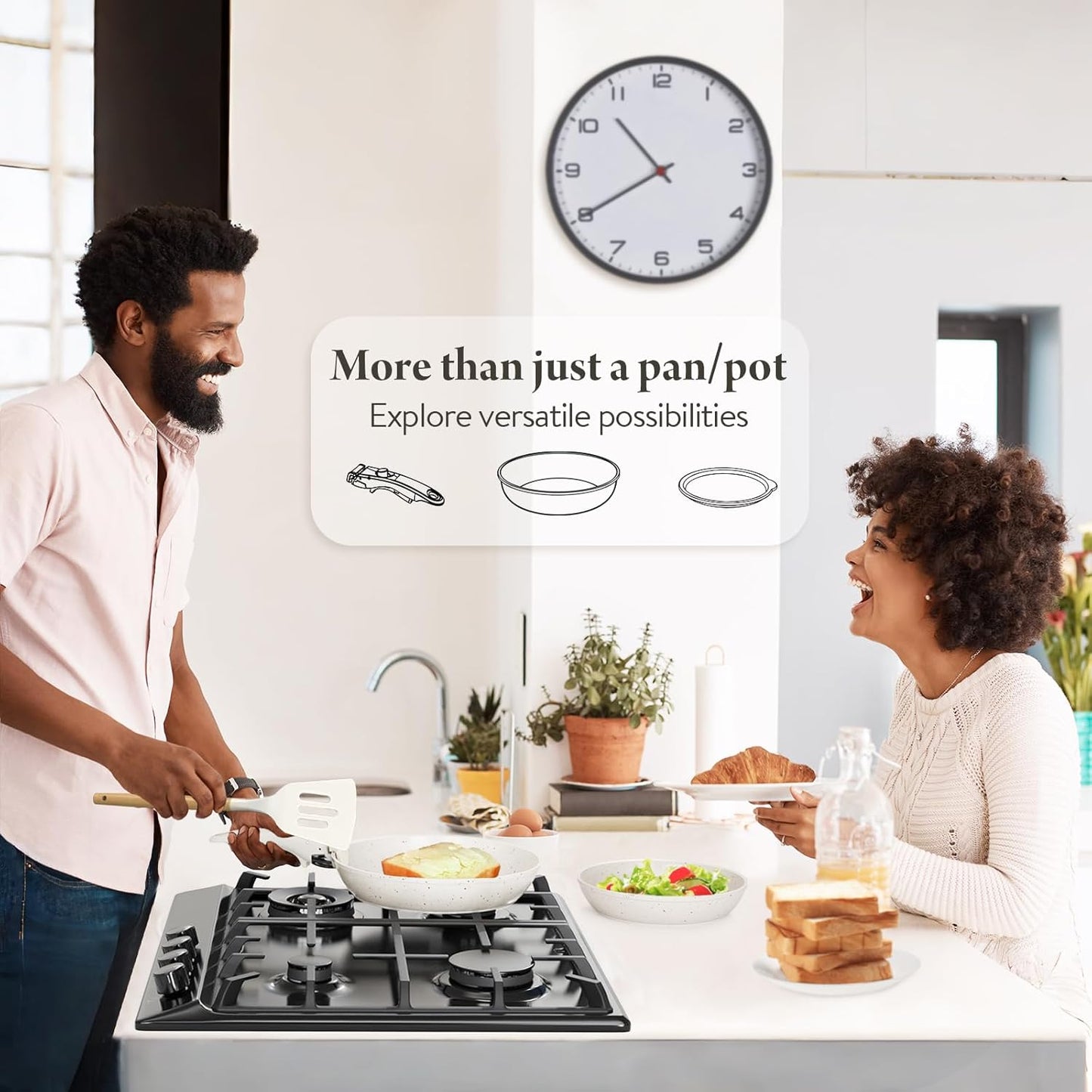 19 Pcs Pots and Pans Set Non Stick Ceramic Cookware Set with Removable Handles, Non Toxic Induction Kitchen Cookware Sets RV Cookware,Dishwasher/Oven Safe PFAS/PTFE/PFOA Free Cream White