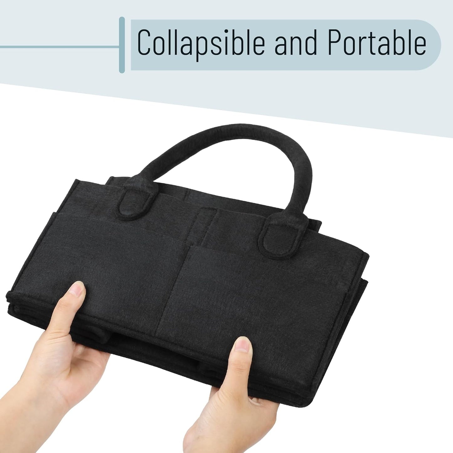 Mr. Pen Baby Diaper Caddy - Black Car Diaper Organizer, Portable Baby Caddy for Nursery & Changing Table