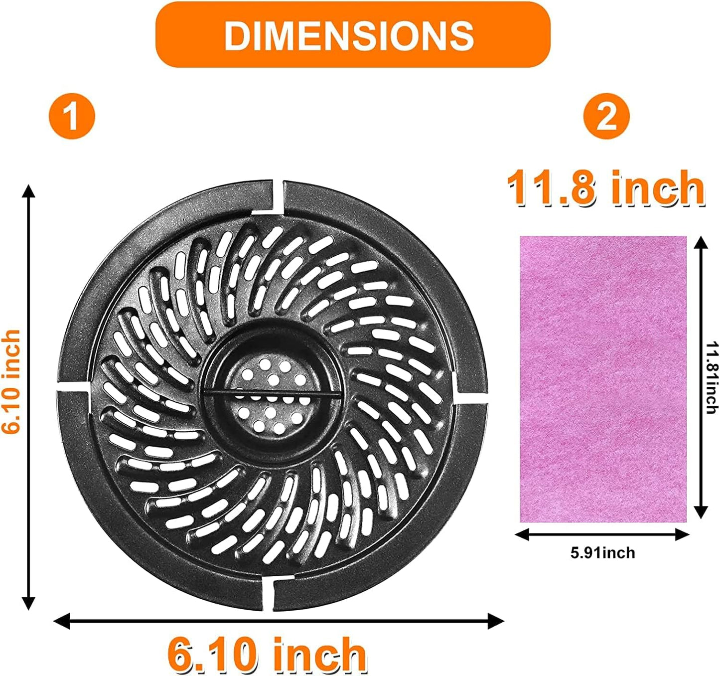 Round Air Fryer Replacement Grill Pan for 2QT Dash Air Fryers, Upgraded Double-layer Nonstick Coating Air Fryer Grill Crisper Plate Tray Grate Rack for 2QT Chefman/PowerXL/Bella Air Fryers