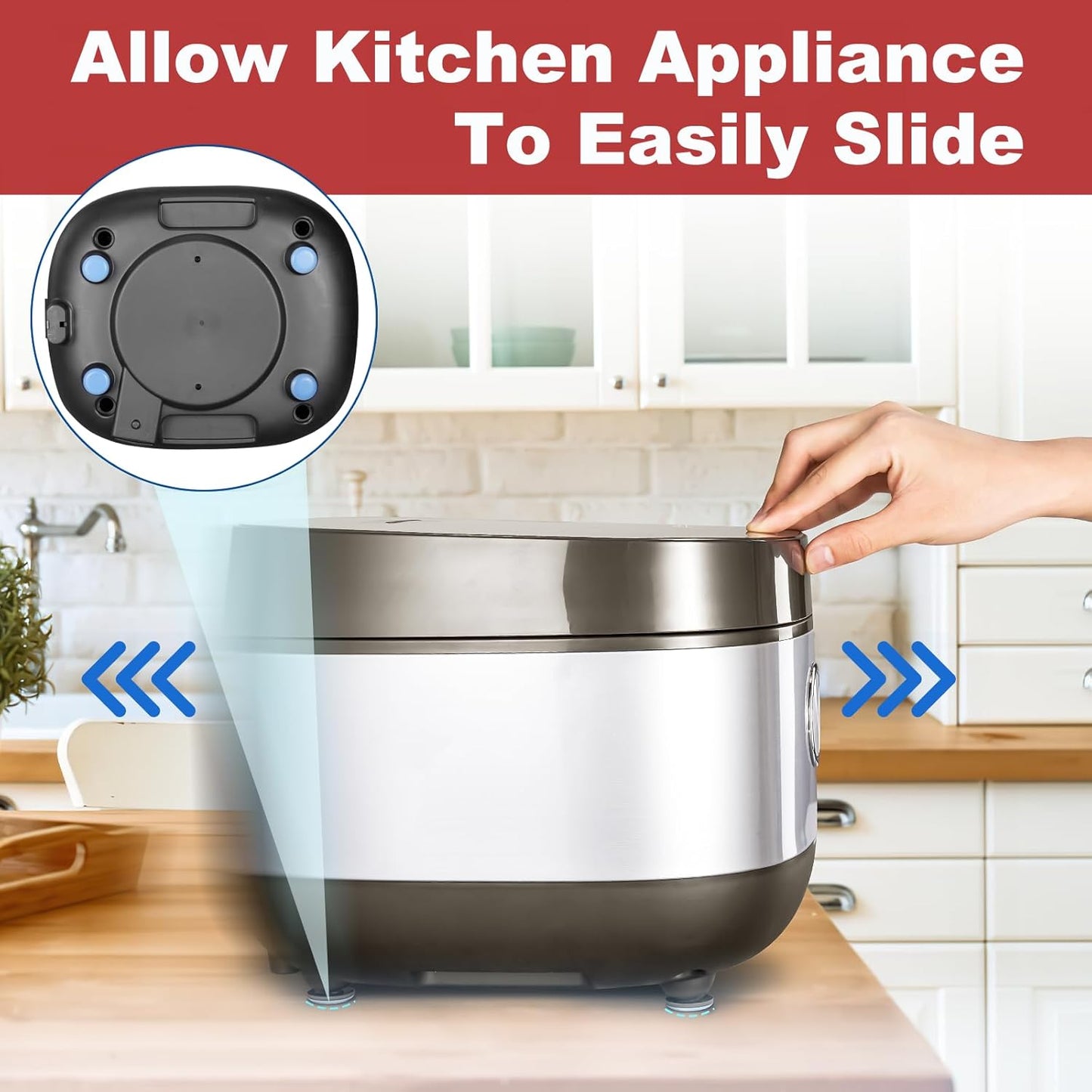 Mixer Slider Mat for KitchenAid 4.5-5qt Stand Mixer -Sliding Mats Slide Mover Pad Compatible with KitchenAid 4.5-5 Qt Tilt-Head Stand Mixer, 5PCS DIY Adhesive Teflon Self-Stick Appliance Sliders