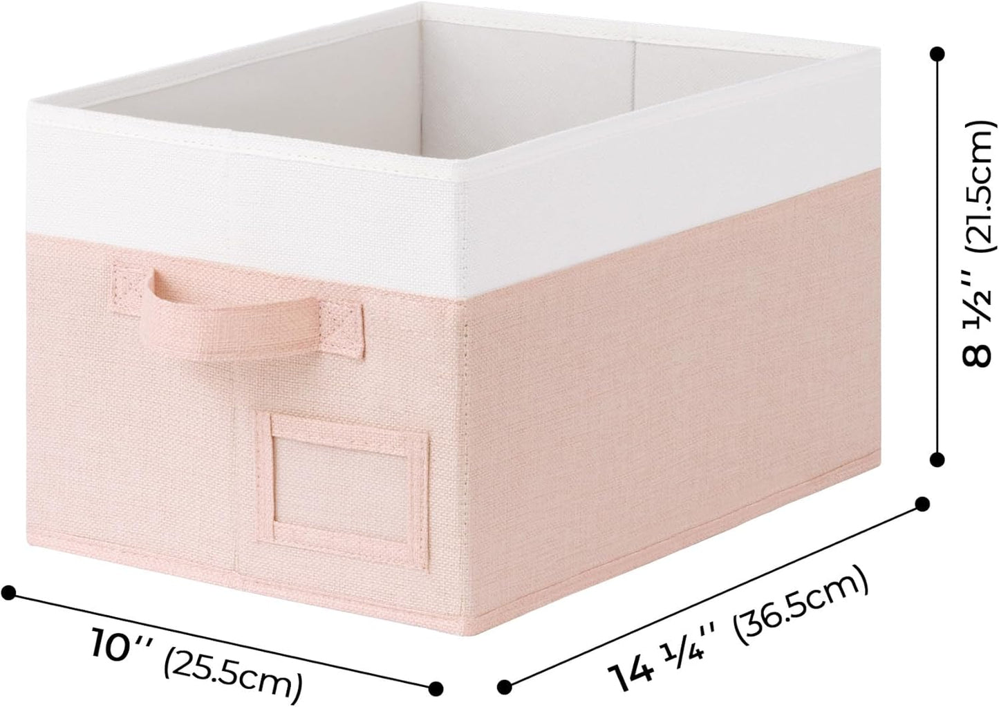 GRANNY SAYS Storage Baskets for Organizing, Fabric Storage Bins for Shelves, Closet Storage Boxs, Clothing Storage and Organization, Decorative Storage Bins, Pink&Ivory, Large, 3-Pack