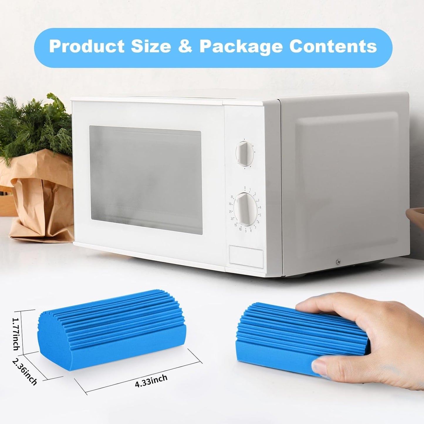 4 Pack Damp Clean Duster Sponge, Magic Sponge Eraser for Household Cleaning, Reusable Dusters Cleaning Supplies for Housekeeping, Dish, Blinds, Glass, Baseboards,Window Track Grooves and Faucets