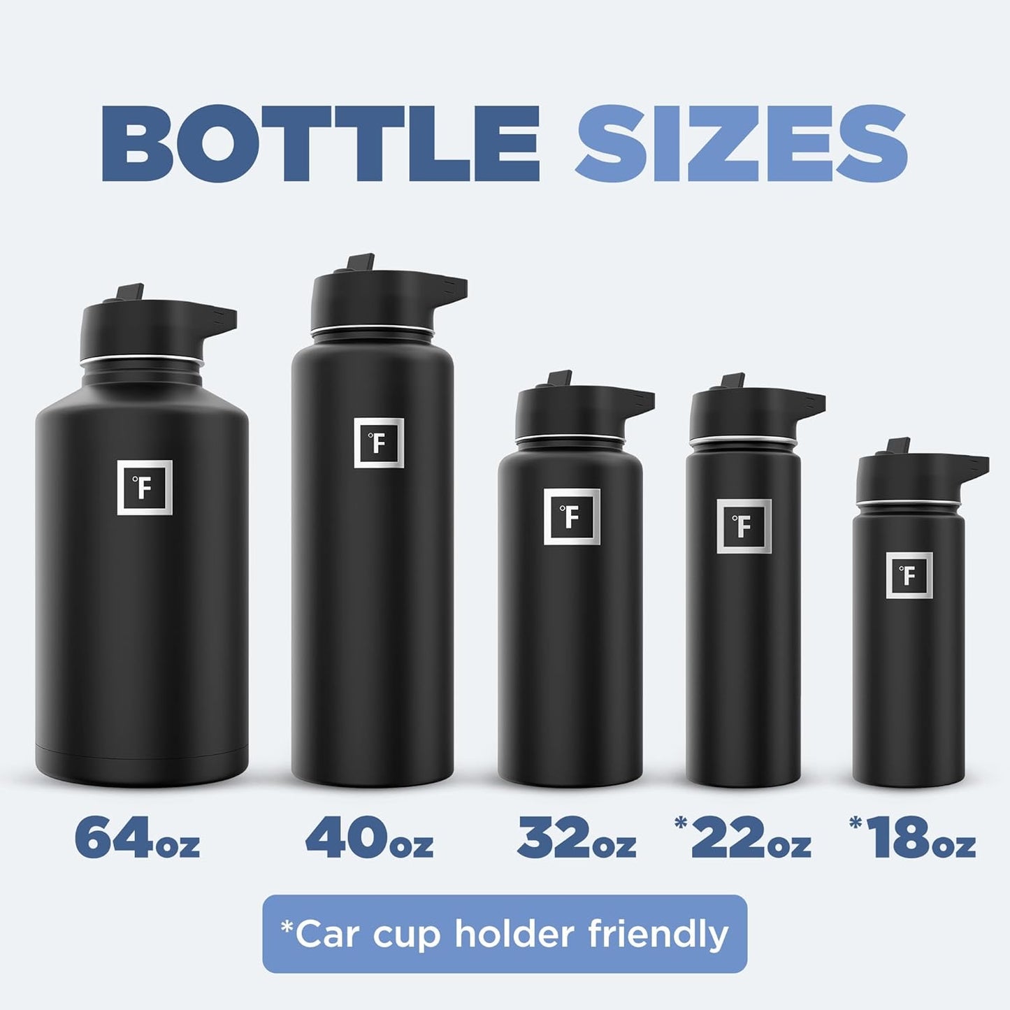 IRON °FLASK Camping & Hiking Hydration Flask with Straw, Wide Mouth Insulated Stainless Steel Sports Water Bottle - 18 oz Bubble Gum