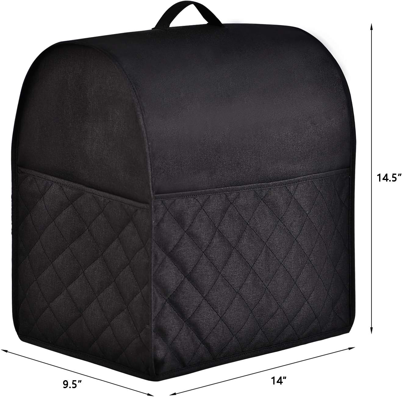 Stand Mixer Dust-proof Cover for KitchenAid Mixer,Multi Pockets for Various Kitchen Appliance Accessories,Water-resistant,Easy Cleaning (Black, Fit for Tilt Head 4.5-5 Quart)