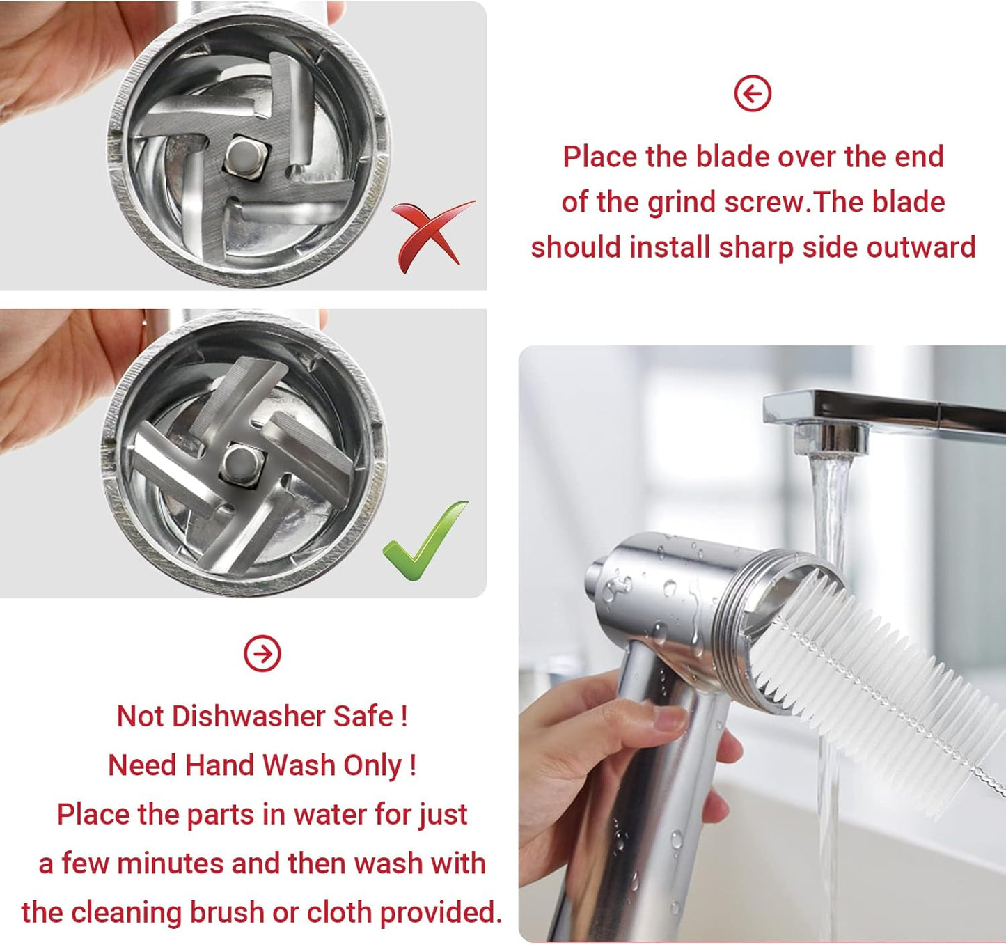 Metal Food Grinder Attachment for KitchenAid Stand Mixers, Meat Grinder for Kitchen Aid Included 3 Sausage Stuffer Tubes, 4 Grinding Plates, 2 Grinding Blades, Kubbe Meat Processor Accessories