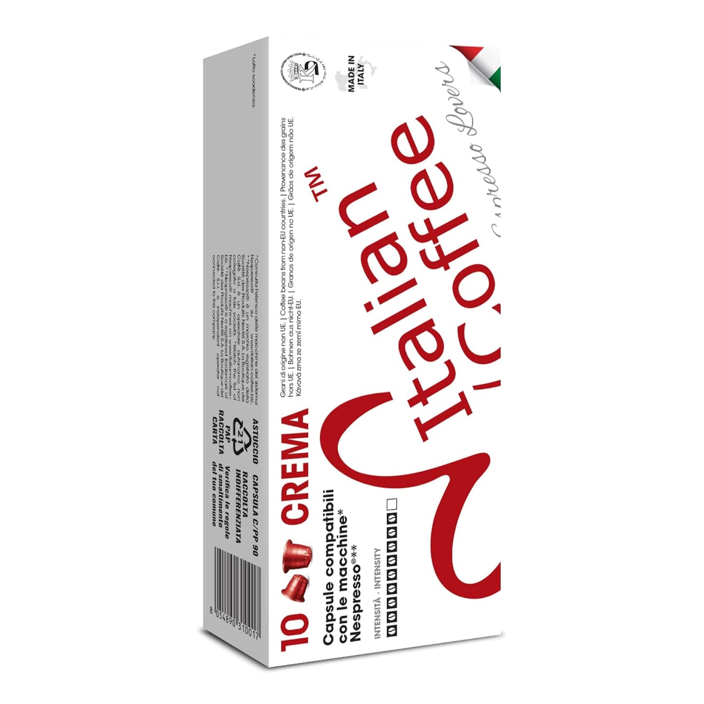 Italian Coffee for Espresso Lovers capsules compatible with Nespresso Original Line machines (Crema Regular, 800 Count (Pack of 1))