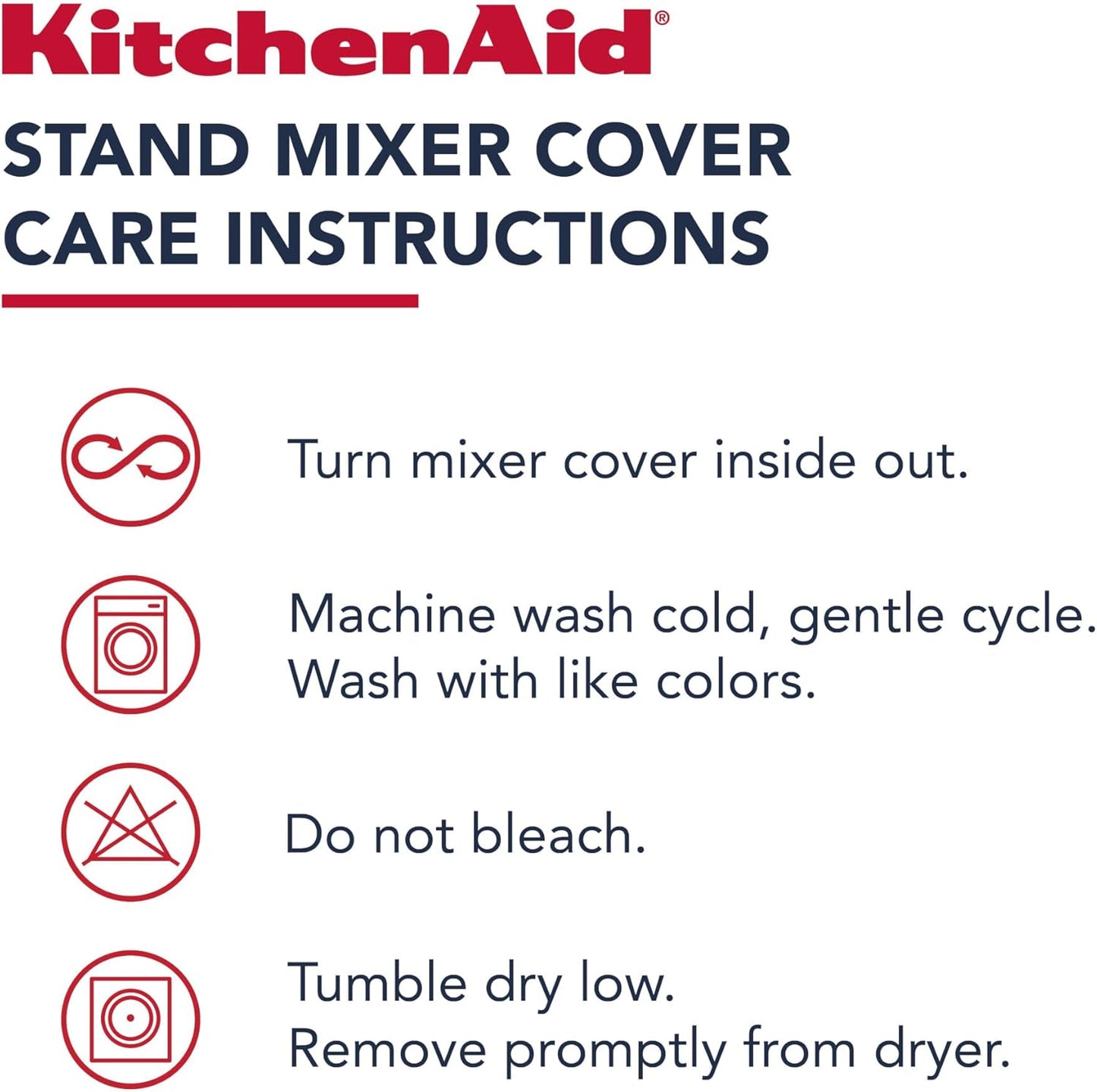 KITCHENAID Fitted Tilt-Head Stand Mixer Cover with Storage Pocket, Quilted 100% Cotton,14.4"x18"x10", Grey