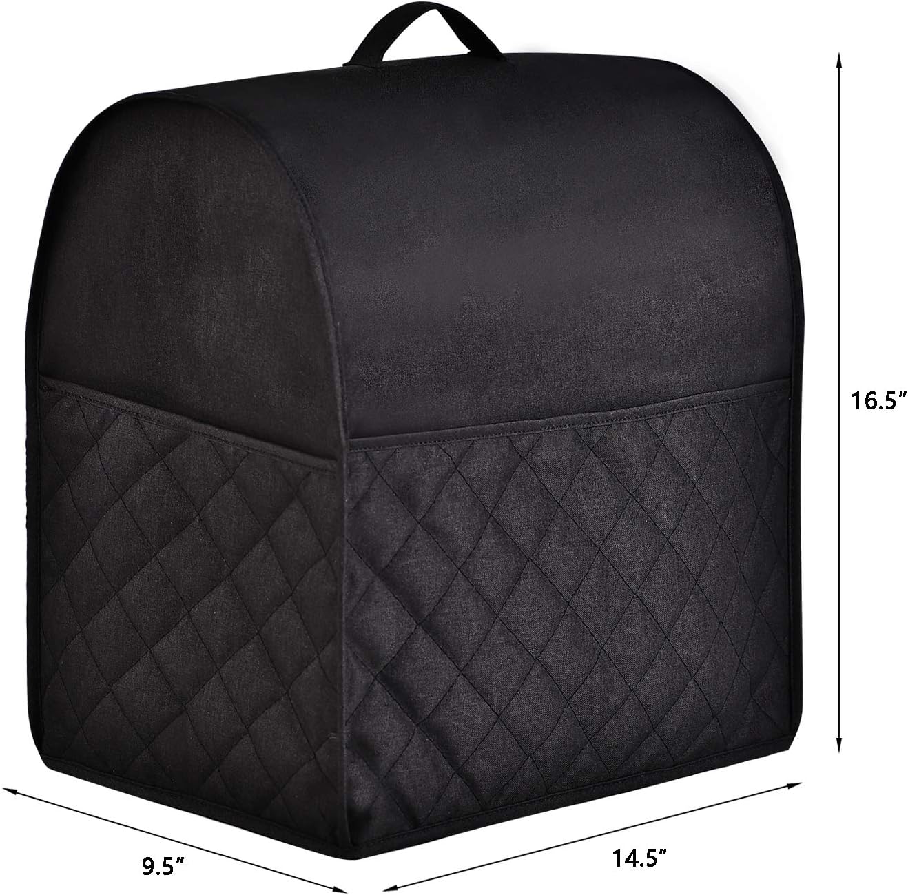 Stand Mixer Dust-proof Cover for KitchenAid Mixer,Multi Pockets for Various Kitchen Appliance Accessories,Water-resistant,Easy Cleaning (Black, Fit for Bowl Lift 5-8 Quart)