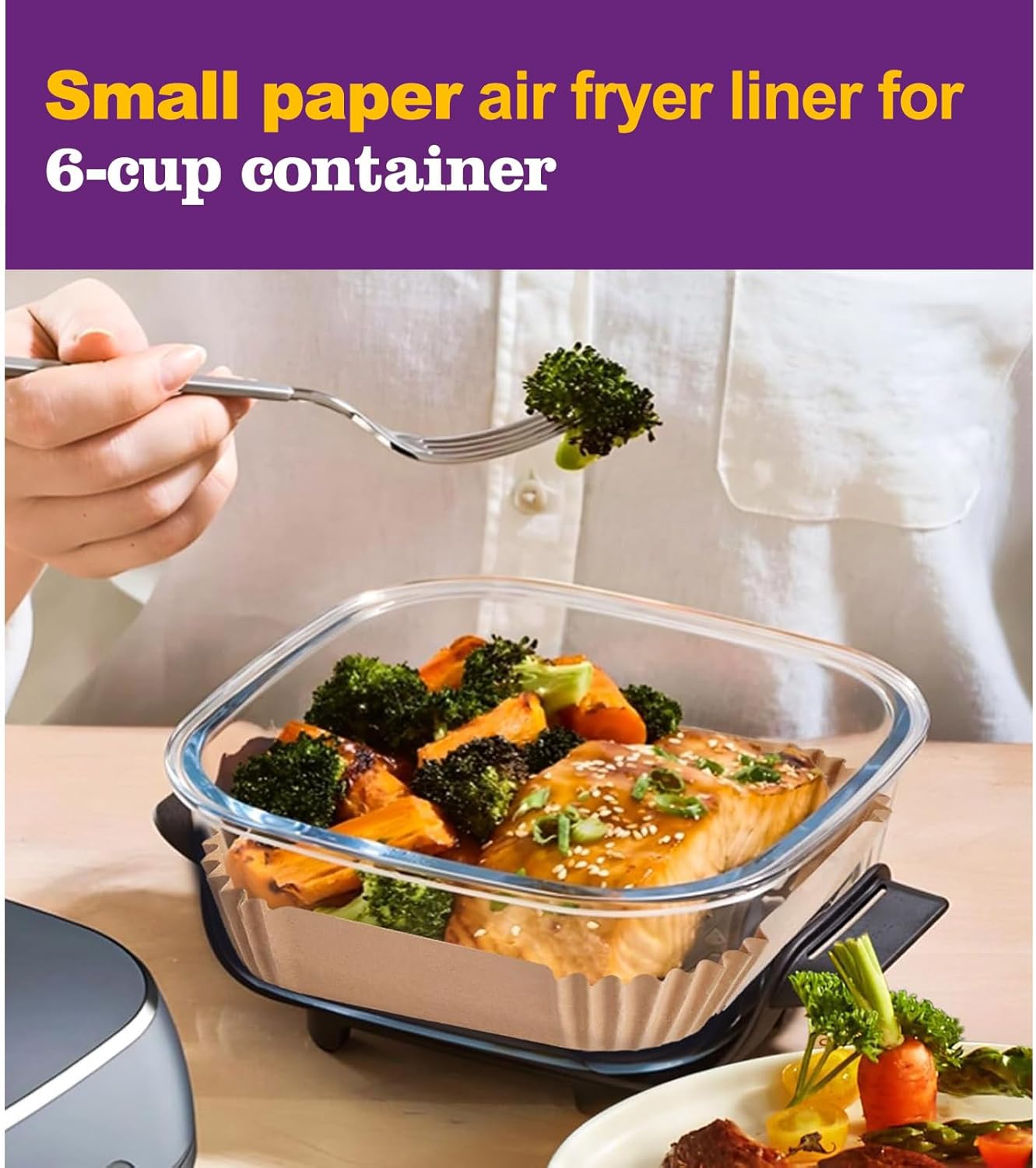 Air Fryer Liners Disposable for Ninja Crispi, 260 PCS Ninja Crispi Air Fryer Accessories for Ninja Crispy Glass Container, Ninja Crispi Accessories for 4 QT & 6 Cup Ninja Crispy Air Fryer