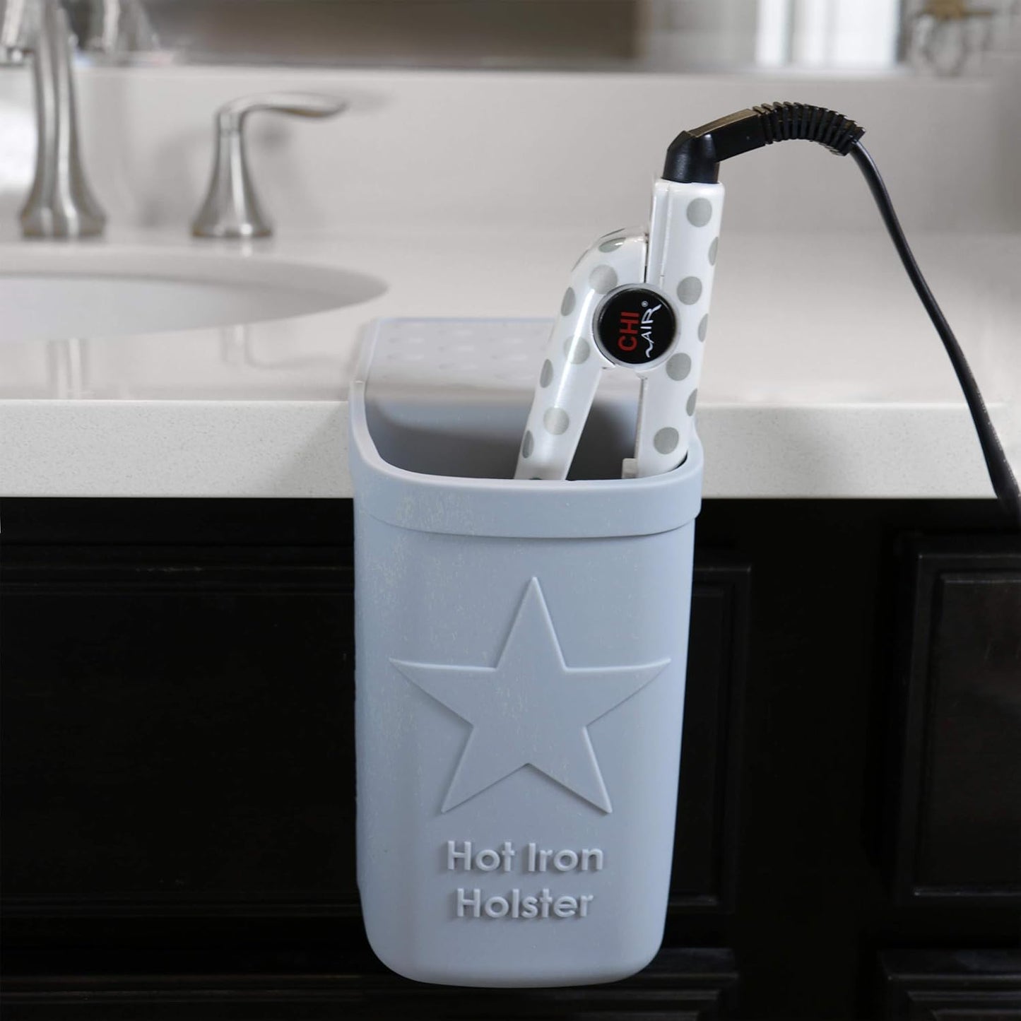 Hot Iron Holster | Adhesive-Free Silicone Storage Pocket for Organization and Travel | Heat Resistant to 500°F | Ideal for Curling Irons, Hair Straighteners, and other Hot Tools