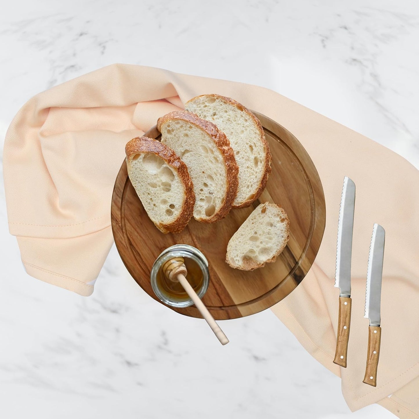 Urban Villa Kitchen Towels Solid Beige Towels Set of 6 20" X30” 100% Cotton Highly Absorbent Quick Drying Dish Cloths & Dish Towels Thanksgiving Fall Tea Towels with Hanging Loop Towels