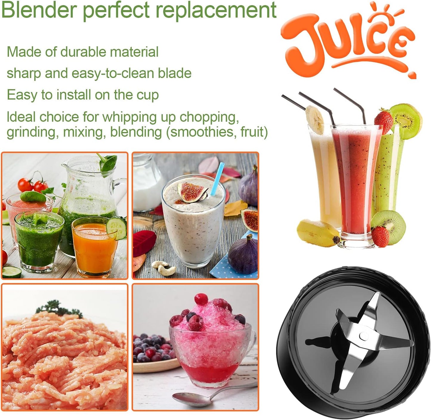 1-pack Magic Bullet Replacement Parts Cross Blades Compatible with Magic Bullet 250w Blender, Juicer and Mixer (Model MB1001)