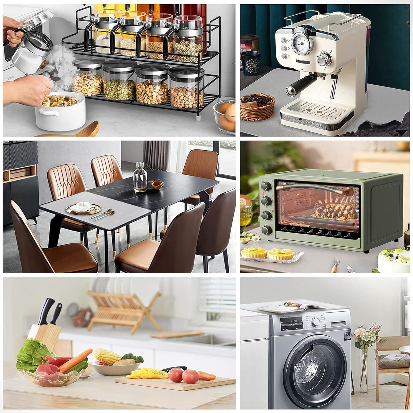 Ewen 25.6x17.7in 2mm Silicone Mats for Kitchen Counter, Extra Large Thick Heat Resistant Baking Mat, Silicone Countertop Protector Mat for Bar Air Fryer Crafts Work Glass Top Stove Cover Translucent