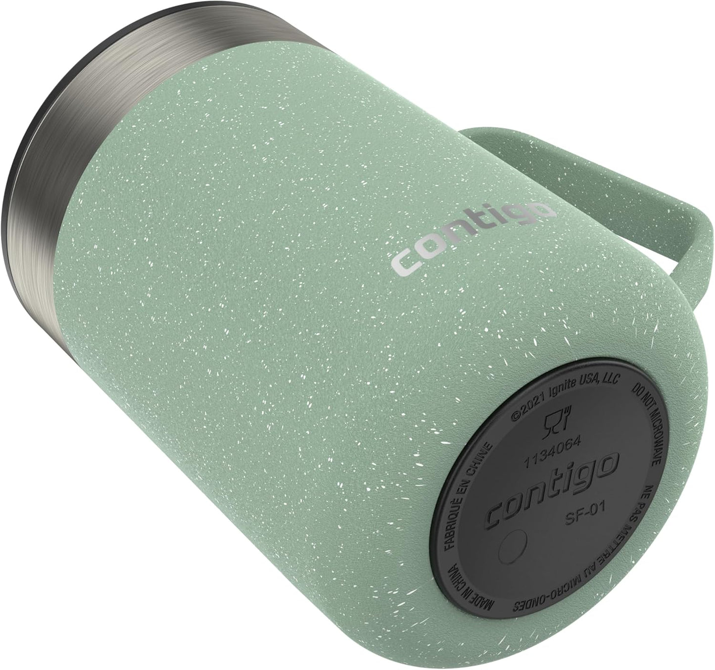 Contigo Streeterville Mug with Handle, 14 oz, Agave Powder Coat Speckle