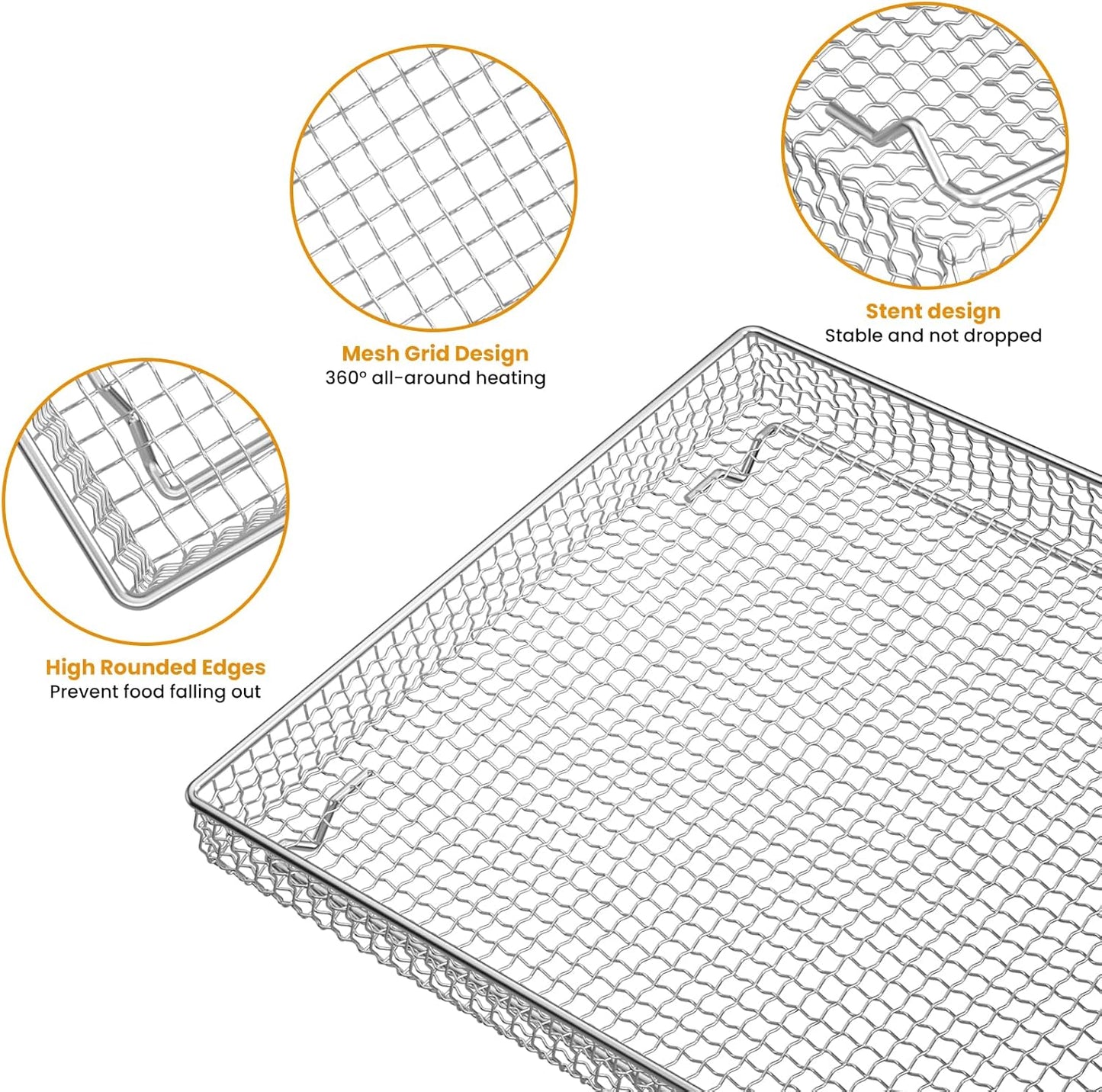 Stainless Steel Baking Tray Pan and Air Fryer Basket Compatible with Cuisinart Airfryer TOA-060 and TOA-065,for Convection Toaster Oven (with Cuisinart Airfryer TOA-060 and TOA-065)
