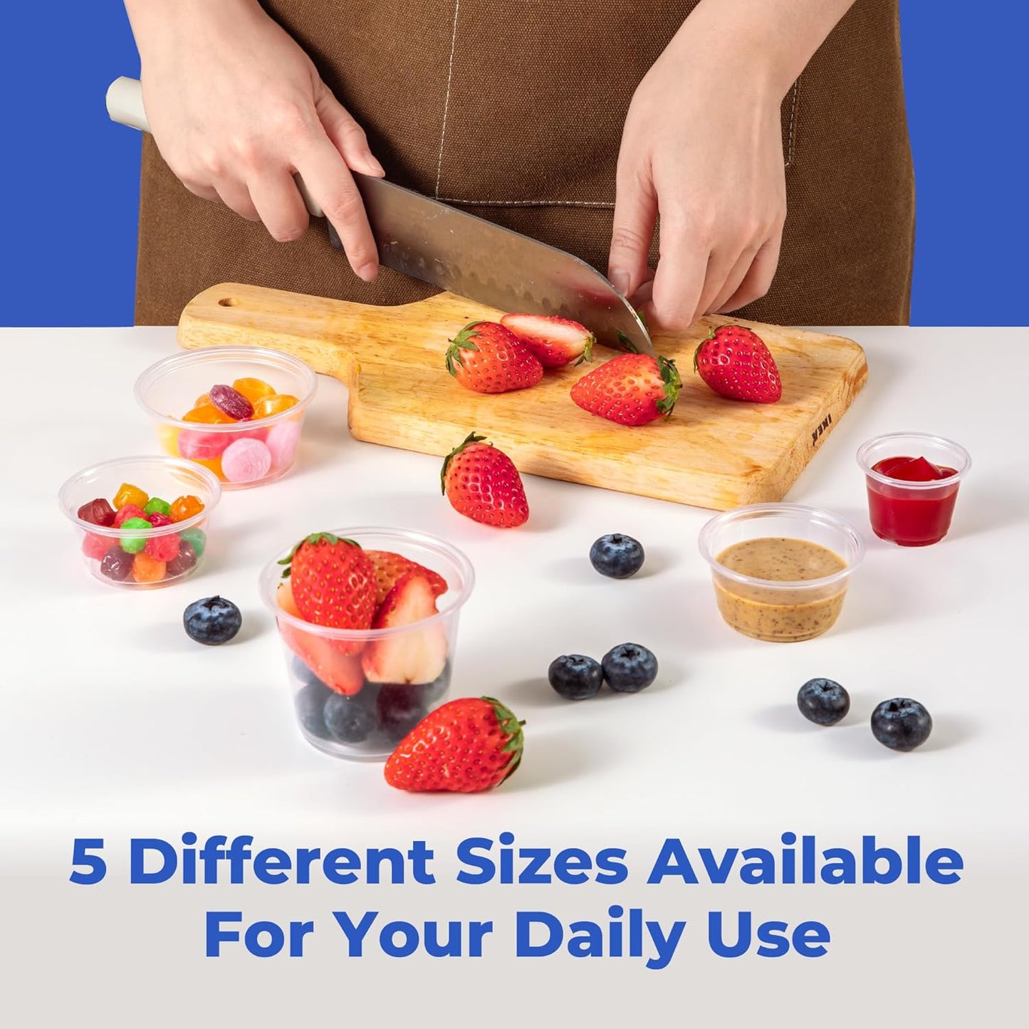 Fit Meal Prep 2500 Pack 1 oz BPA Free Condiment Cups No Lids, Disposable Jello Shots Containers, Small Dipping Sauce Cups, Plastic Ramekins in Bulk, Stackable Souffle Cups for Sample, Portioning