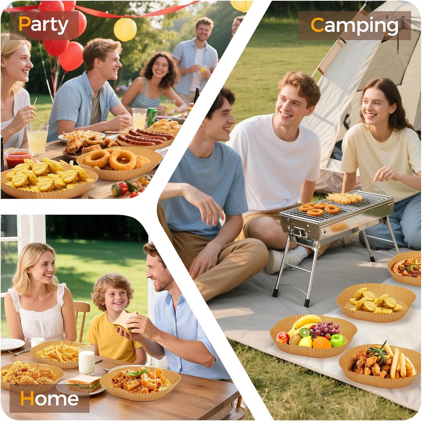 1000 Pcs Air Fryer Paper Liners, 8" Square Air Fryer Liners Disposable, Heavy-Duty Parchment Paper for 5-8 qt Airfryer Basket, Non-Stick & Grease-Proof Baking Liner for Oven Pan