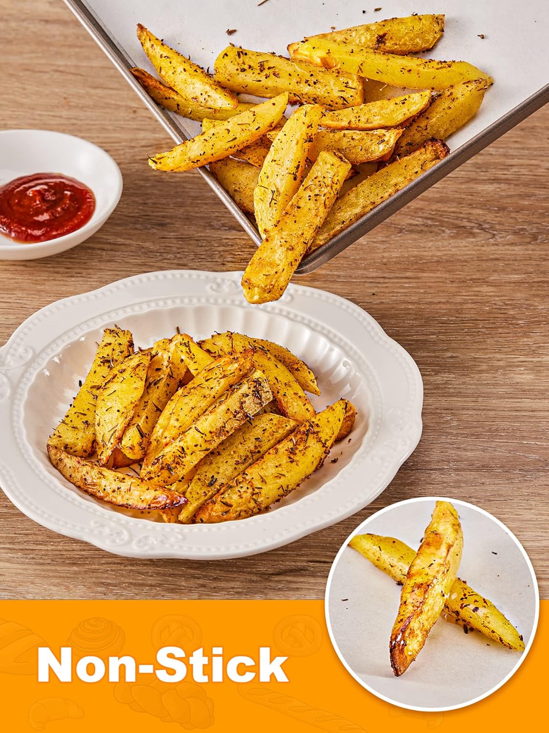 SMARTAKE 200 Pcs Parchment Paper Baking Sheets, 9x13 Inch Non-Stick Precut Baking Parchment, Suitable for Baking Grilling Air Fryer Steaming Bread Cup Cake Cookie and More (White)