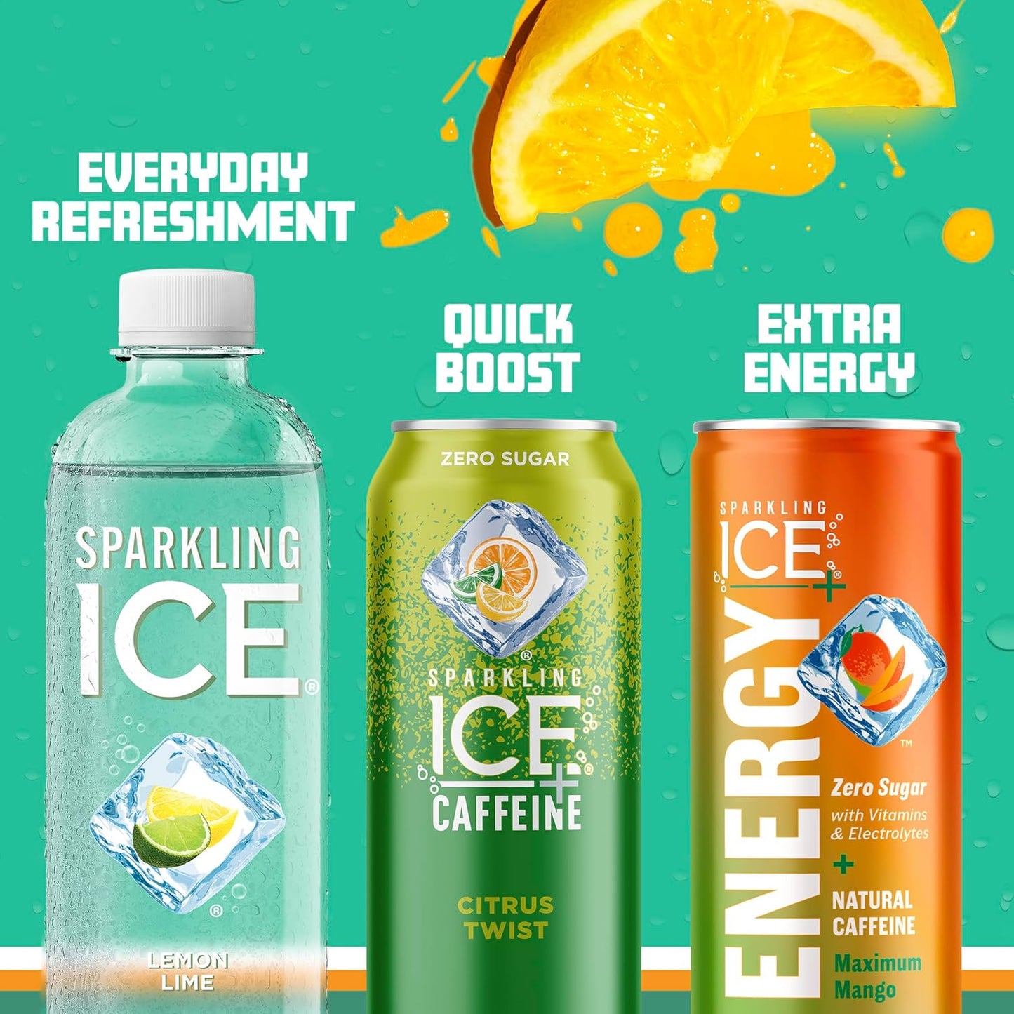 Sparkling Ice, Lemon Lime Sparkling Water, Zero Sugar Flavored Water, with Vitamins and Antioxidants, Low Calorie Beverage, 17 Fl Oz (Pack of 12)