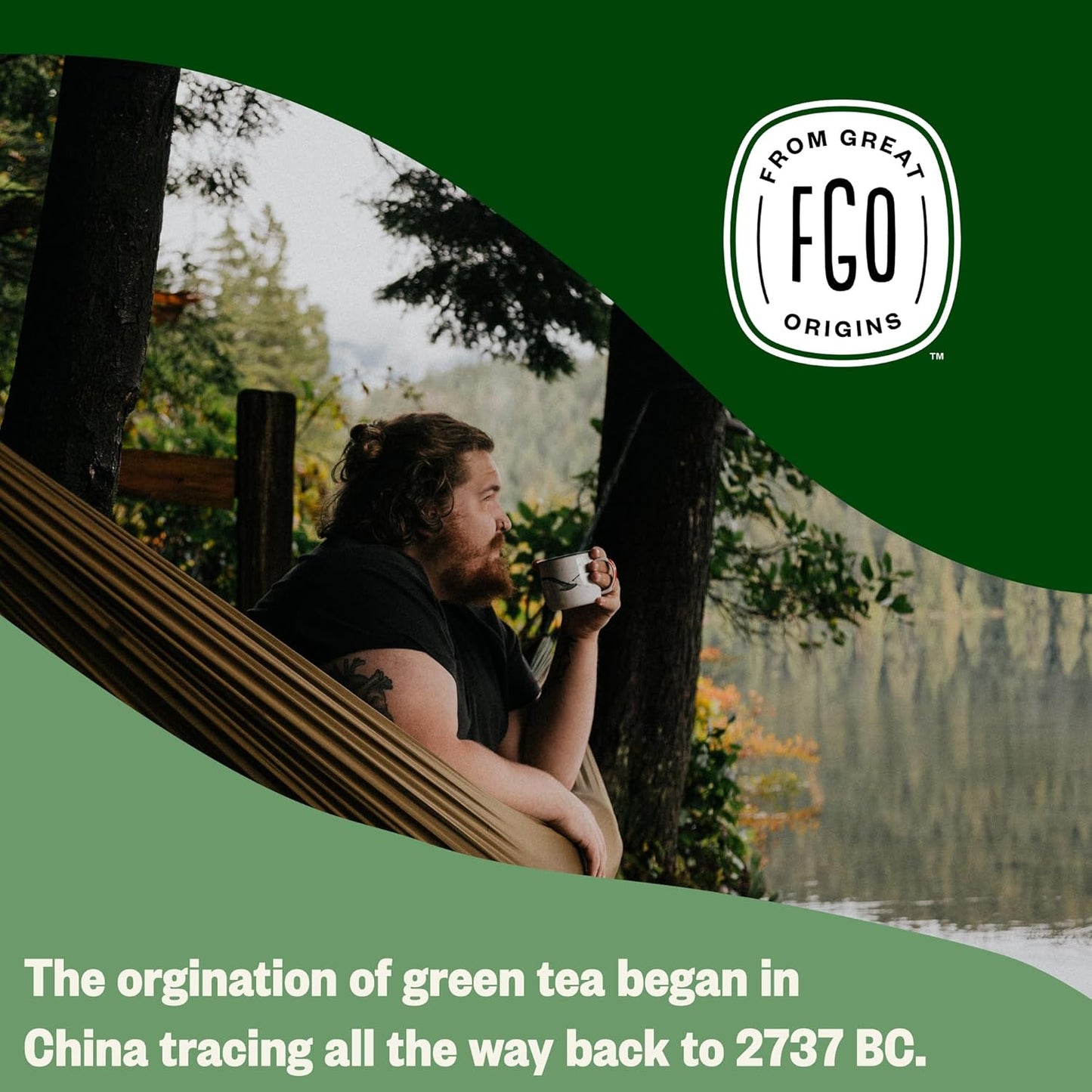 FGO Organic Green Decaf Tea, 100 Count, Eco-Conscious Tea Bags, Resealable Bag, Caffeine Free, Packaging May Vary (Pack of 1)