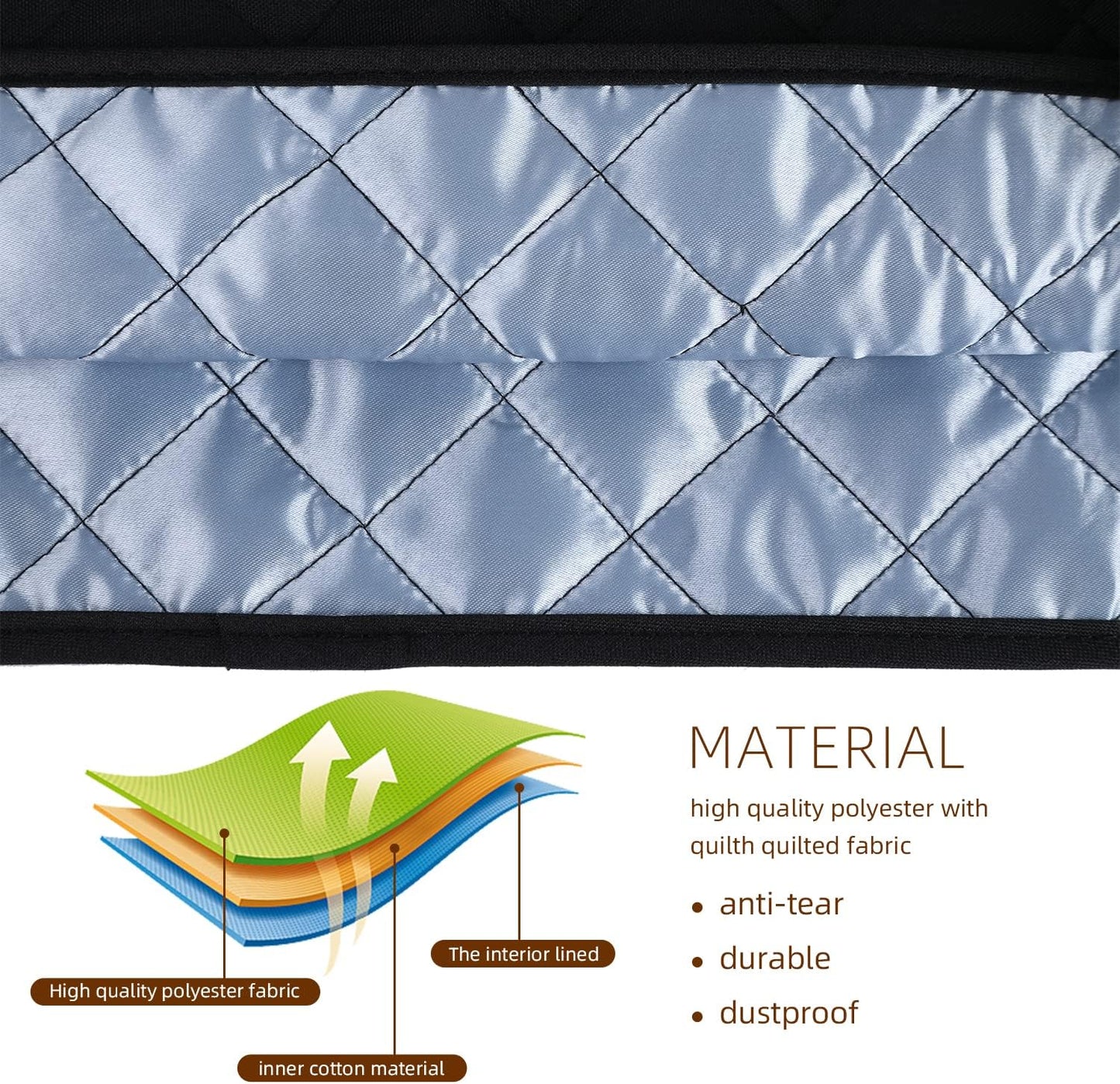 Stand Mixer Cover compatible with Kitchenaid Mixer, Fits All Tilt Head & Bowl Lift Models with 3 Organizer Bag for Accessories. (Black, For Tilt Head 4.5-5 Quart)