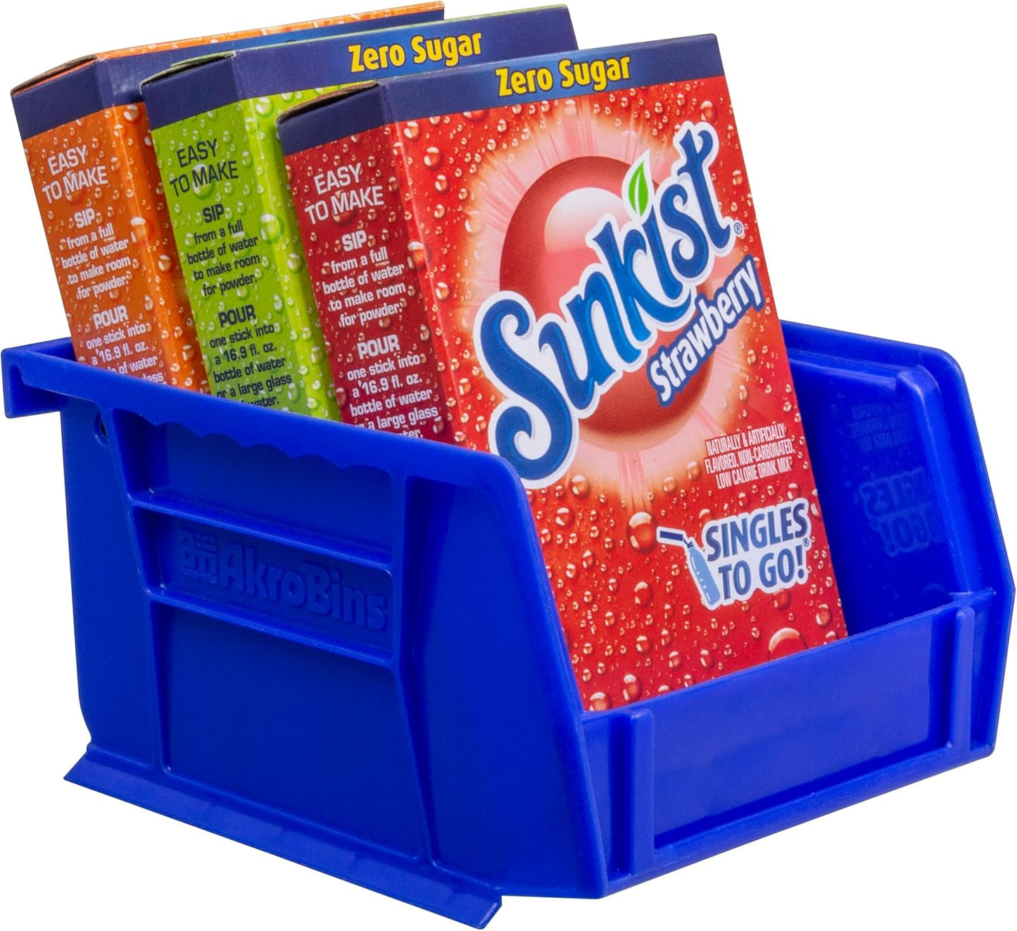 Akro-Mils 30210 AkroBins Plastic Storage Bins, Space-Saving Stackable Bins for Garage, Pantry, Craft Organization, 5" x 4" x 3", Blue,(Pack of 24)