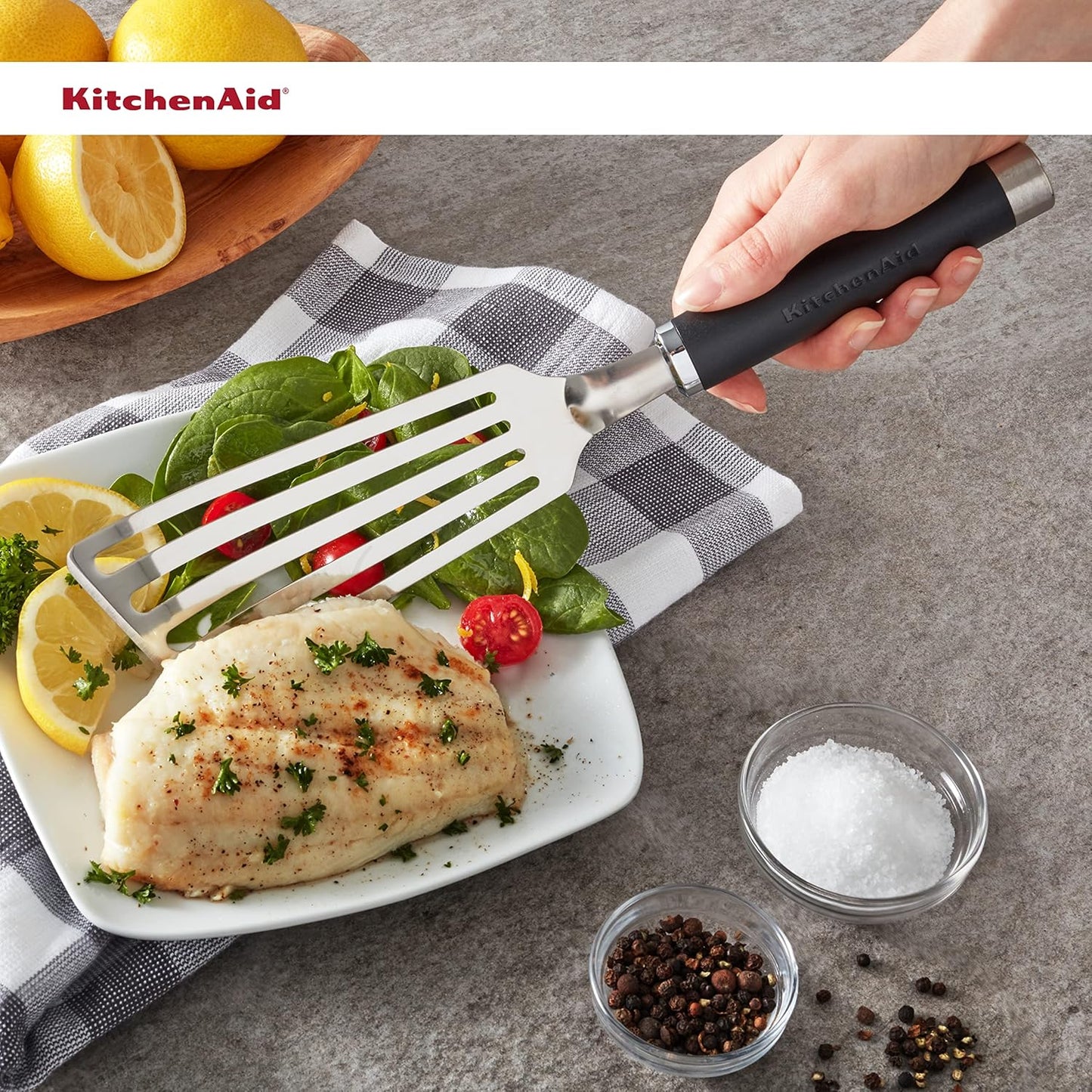 KitchenAid KO024OHOBA Gourmet Stainless Steel Flex Turner,Black