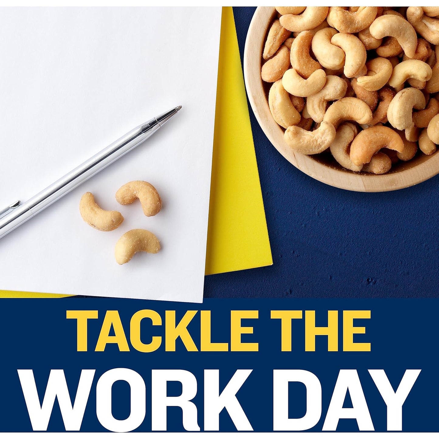 PLANTERS Deluxe Salted Whole Cashews, Party Snacks, Plant-Based Protein, Quick Snack for Adults, After School Snack, Roasted Cashew Flavored with Sea Salt, Bulk Nuts, Kosher, 1 lb 2.25oz Canister