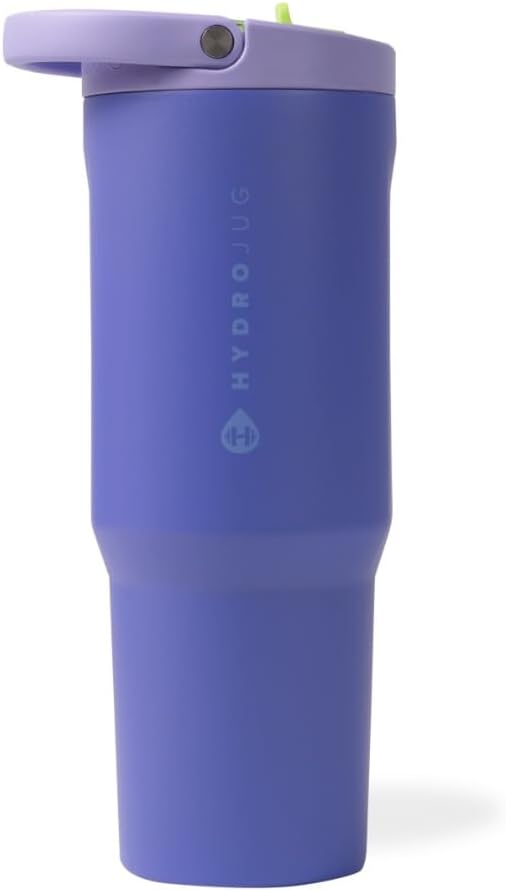 HydroJug Sport - Stainless Steel Tumbler with Straw, Vacuum Insulated, 32oz Leakproof Water Bottle, Ergonomic Design, Reusable, Dishwasher Safe, Rubber Base, Durable for Gym or Outdoors, Lime Rickey