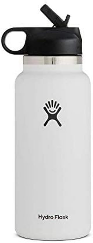 Hydro Flask 32 oz Wide Mouth Straw Lid White