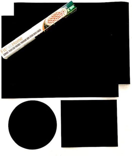 Combo Pack - 2 Large Oven Liners, 1 Toaster Oven Liner, 1 Microwave Liner BPA and PFOA Free; Protect the Bottom of Electric or Gas Oven Toaster Oven Microwave…