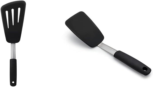 OXO Good Grips Small Silicone Flexible Turner Black & Good Grips Silicone Flexible Omelet Turner