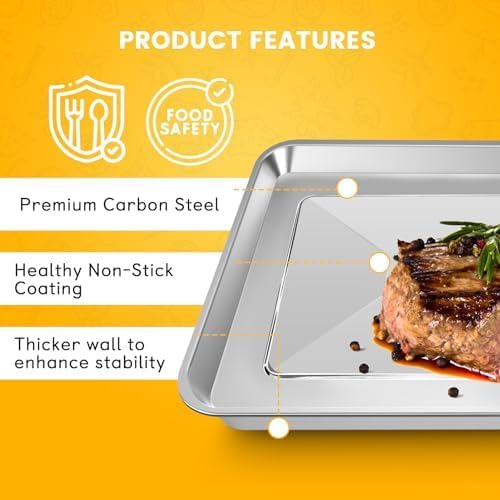 Air Fryer Tray Replacement for Cuisinart TOA-60 TOA-65 TOA-70 Toaster Air Fryer Convection Oven, 12.2 * 11'' Non-stick Mesh Air Fryer Steel Basket Wire Rack Accessories Parts, Dishwasher Safe